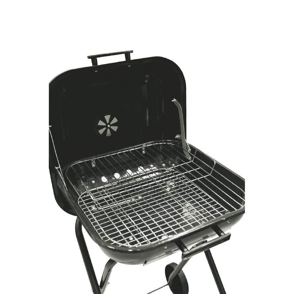 Galileo Casa Barbecue A Carbone Quadrato Con Coperchio, 42x39 Cm – BBQ Da Giardino