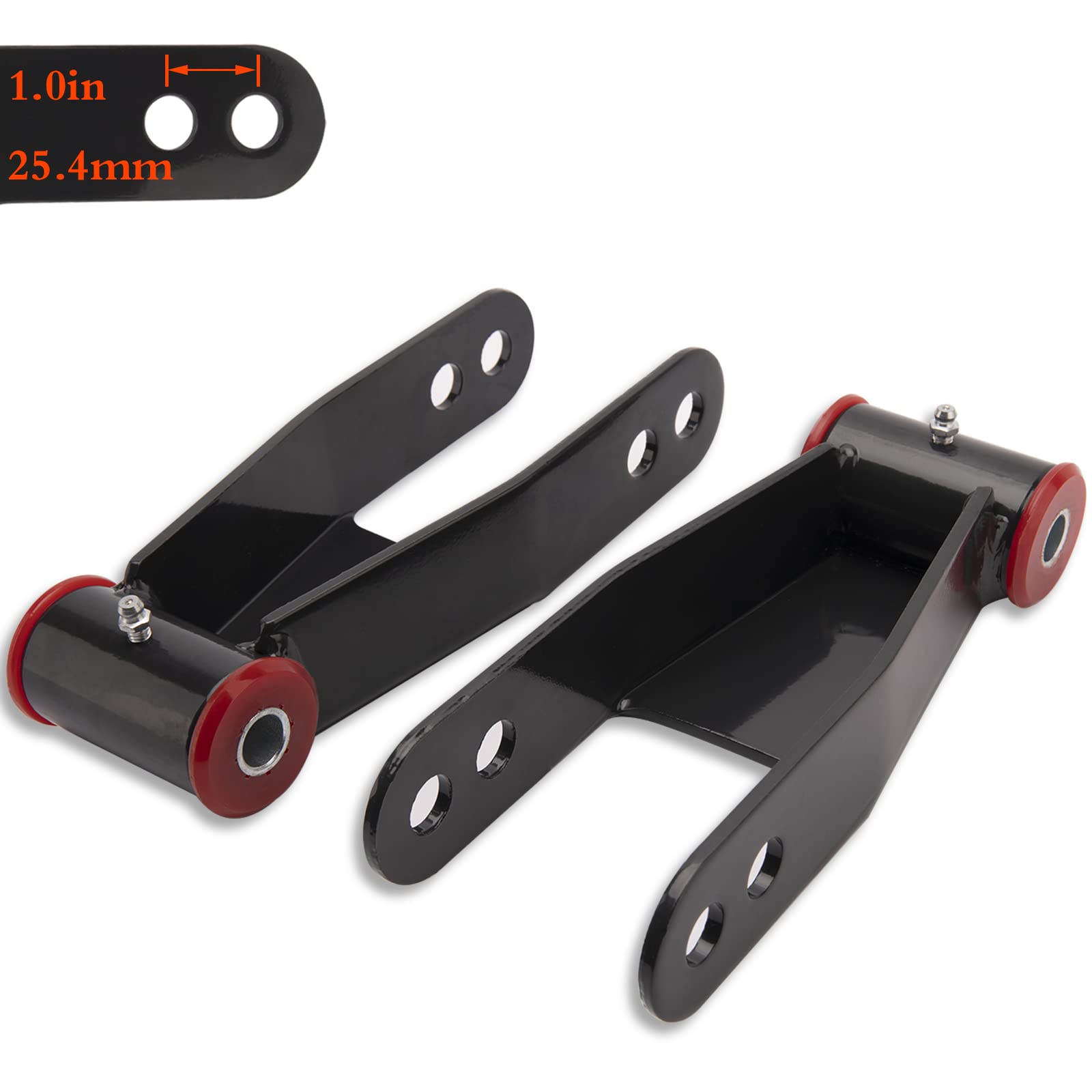 TOPEND (2-pack) 2 Inch Drop Shackles - 2" Rear Drop Lowering Shackle Kit Replaces # 410520 Compatible with Chevy Silverado & GMC Sierra 1500 C1500