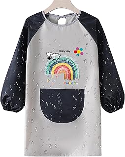 Kids Art Smocks, Waterproof Kids Painting Aprons,Children Waterproof Artist Painting Aprons Long Sleeve, Stain-Proof, Artist Smock, Paint Aprons, Kids Art Apron, Painting Supplies for Age 2-8 Years