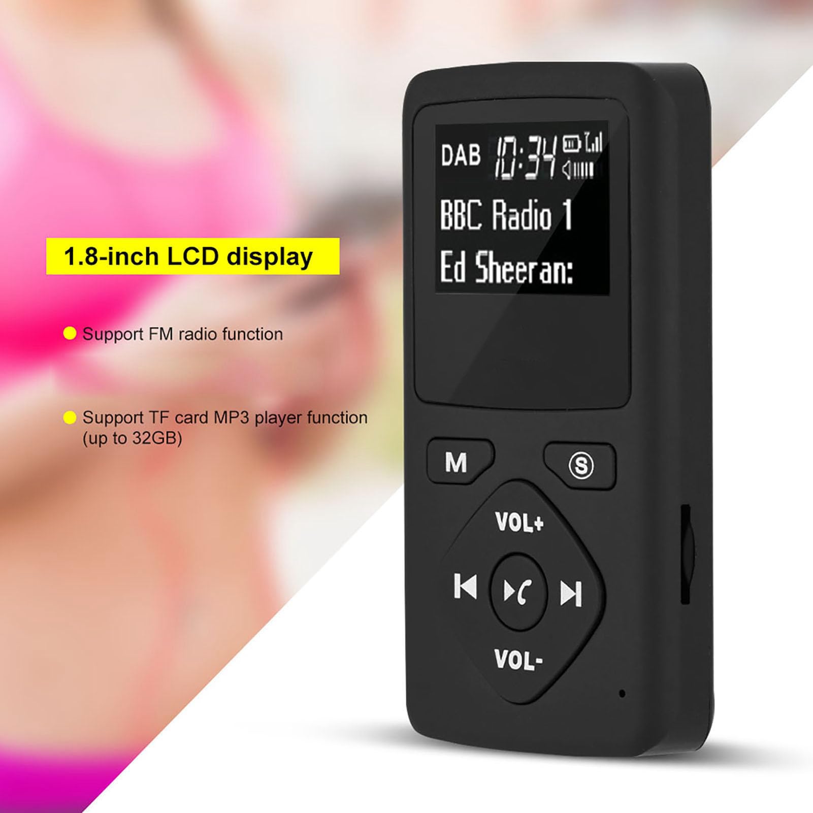 Radio Digital Portátil DAB+ FM MP3 con Auricular