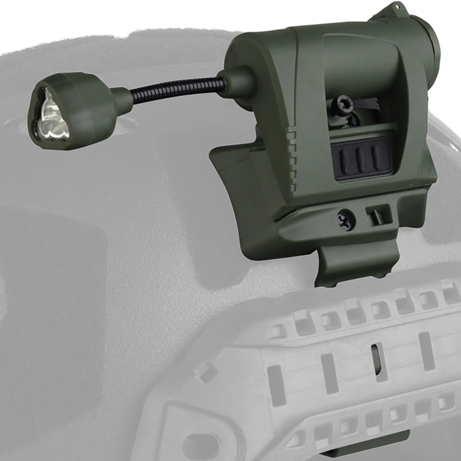 Lampes de Casque Tactiques 4 Modes Vert/Rouge/Blanc/IR Lampe de Travail LED avec Support de Lampe de Casque Lampes de signalisation de Survie Pliables