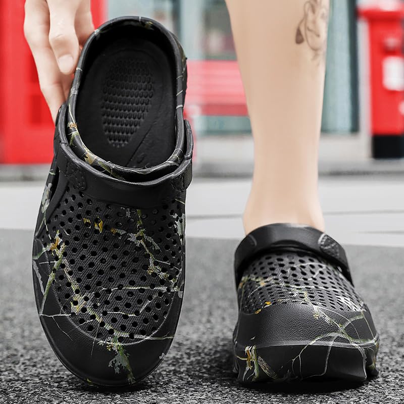 Image of Men's Clog Garden Shoes Adult Mule Outdoor Sports Sandals Summer Water Beach Shoes Casual Comfortable Fashion Breathable Slippers Lightweight