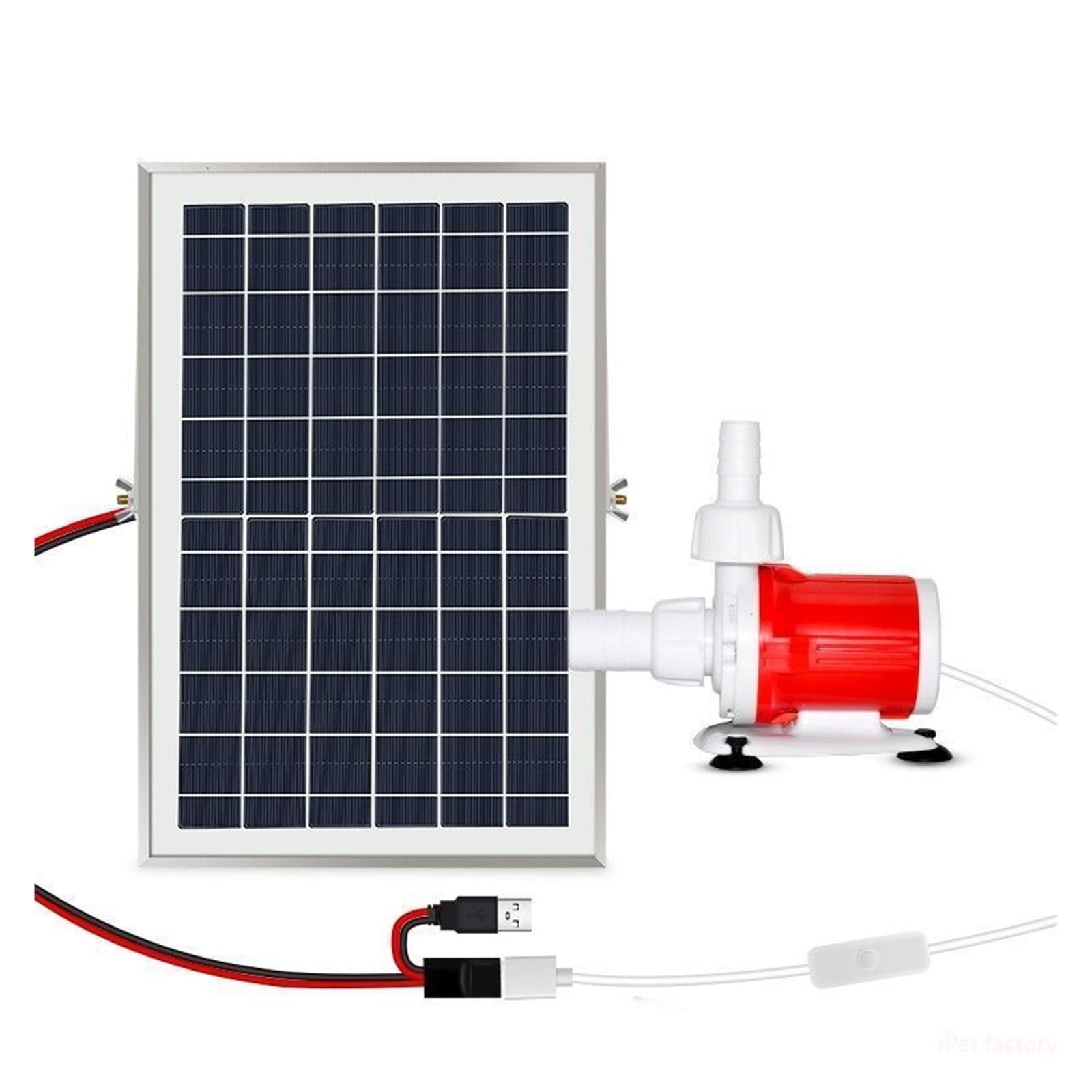 Solar Springbrunnen, Solarwasserpumpe mit großem Durchfluss, Aquarium-Fischpumpe, Steingarten-Wasserfall-Brunnen, tauchfähig, Hydrokultur, Wasserkreislauf, Poolpumpe, Filter(5V10W 5W Pump)