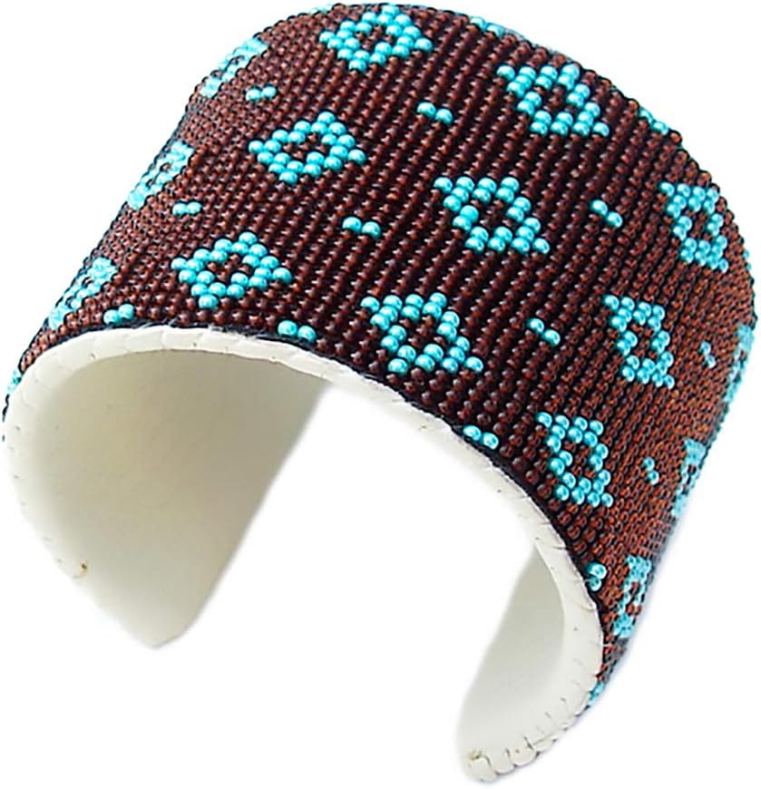Southwestern Native Style Seed Beads Beaded Hard Cuff Bracelet