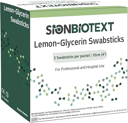 Los hisopos de limón y glicerina alivian suavemente el dolor leve y la irritación bucal, refresca la boca seca. Hisopos humedecidos con sabor a