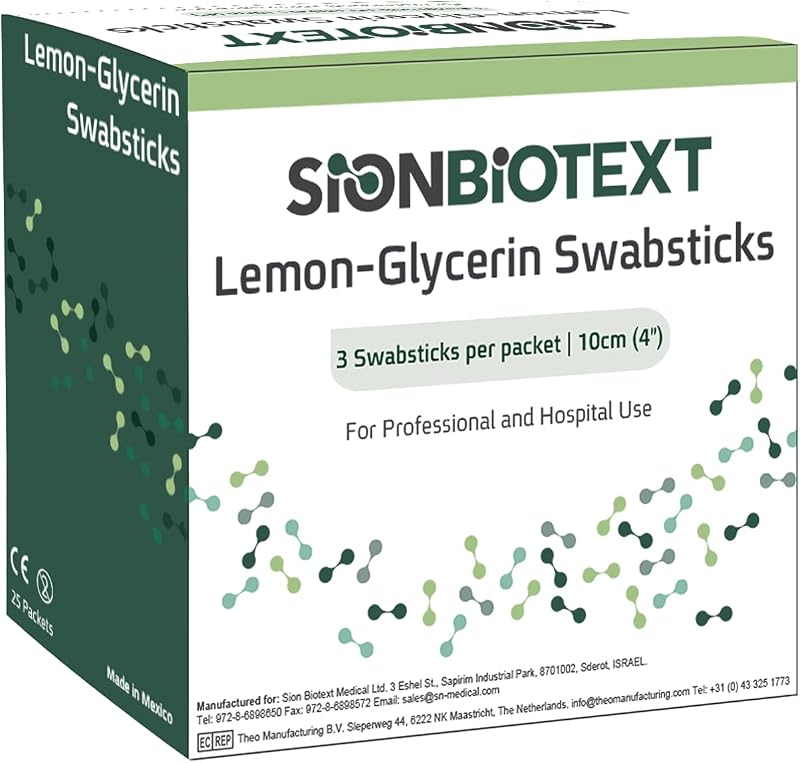 Hastes de algodão com glicerina e sabor limão SION BIOTEXT, 75 unidades