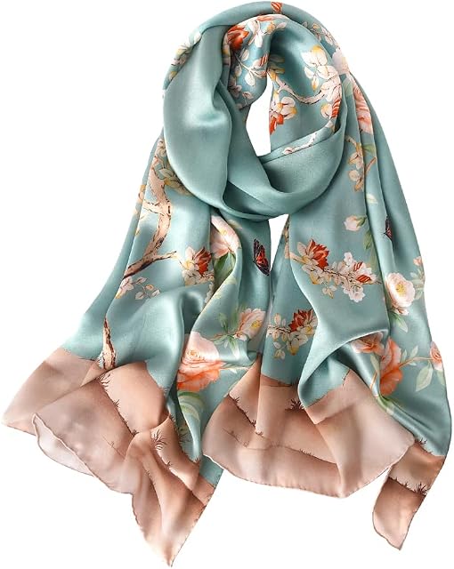 STORY OF SHANGHAI Womens 100% Natural Mulberry Silk Scarf Multi-use Scarves for Ladies