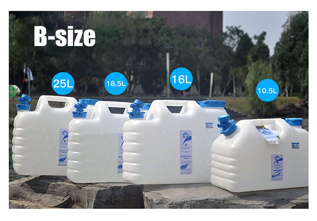 Tragbarer Wassertank (18,5 l, 25 l, 31 l) mit Zapfhahn, Kunststoffbehälter mit Zapfhahn, quadratischer Wassertank