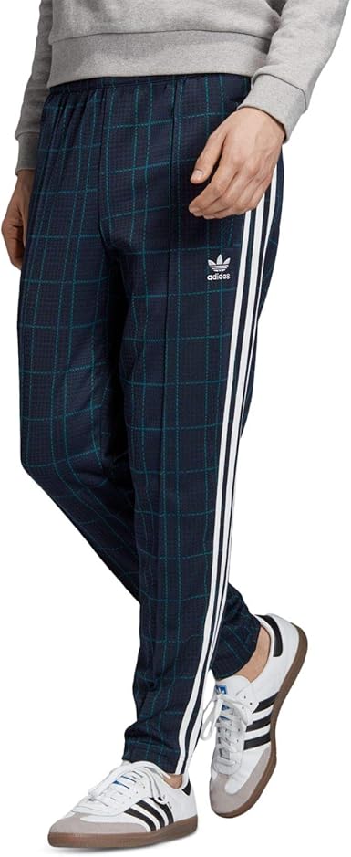 Adidas Mens Pants Blue US Large L 3-Stripe Plaid Print Track Stretch : Amazon.com.au: Clothing 