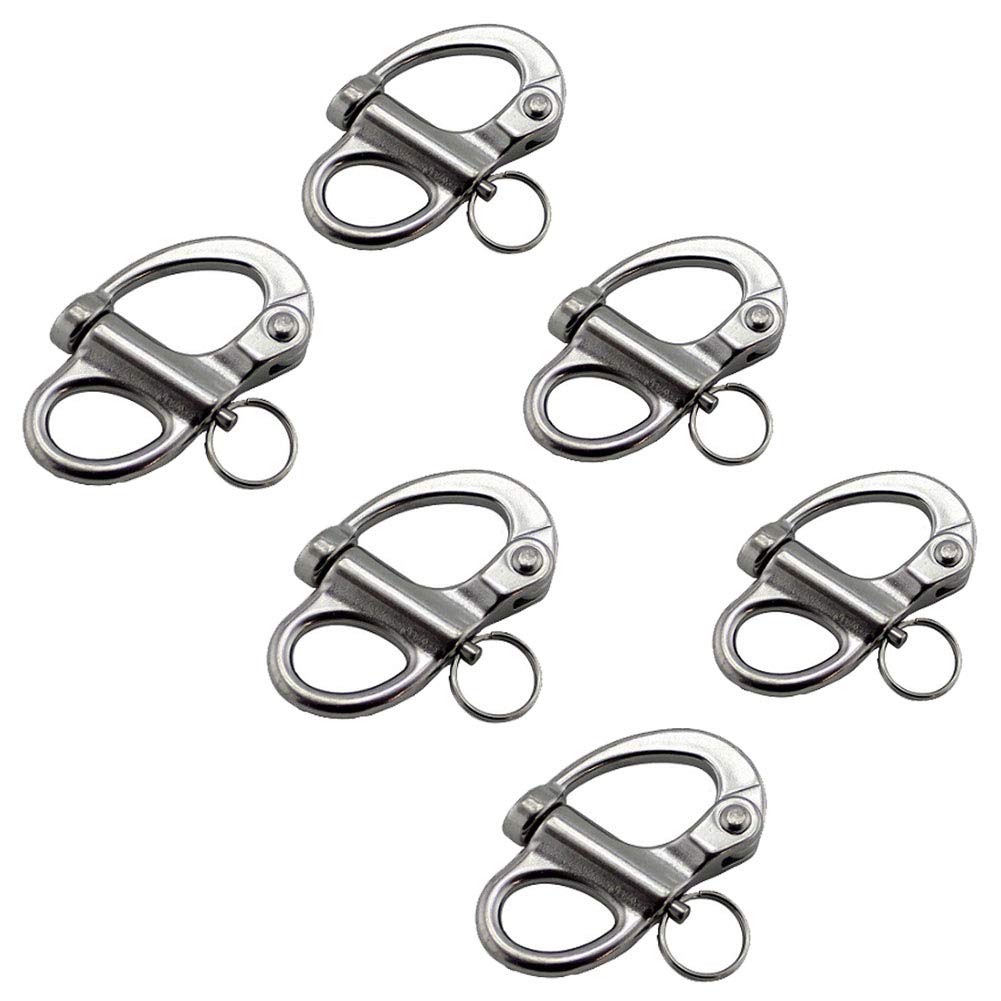 6Pack Snap Shackle Quick Release Bail Rigging Sailing Boat Marine Part Depot Stainless Steel Swivel Eye Snap Shackle