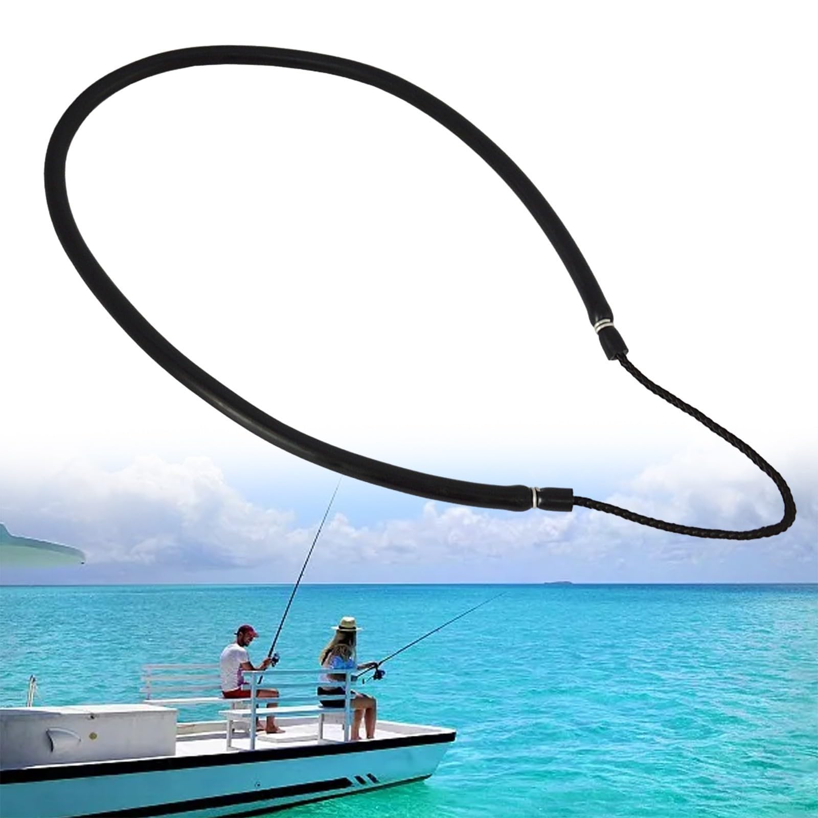 Tubo elástico de pesca de látex natural para pesca en el mar y pesca de hielo - Eslinga de arpón de goma de 74 cm con alta resistencia, banda elástica de látex antienvejecimiento (negro)