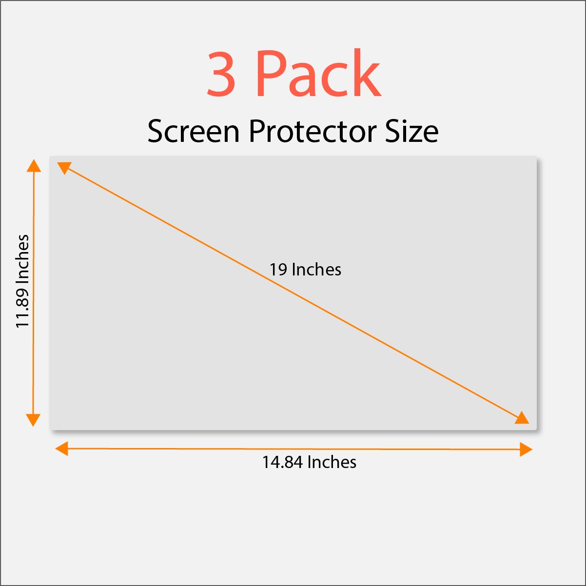 Lot de 3 films protecteurs d'écran anti-lumière bleue pour écran de 19" (mesure diagonale) avec rapport d'aspect 5:4