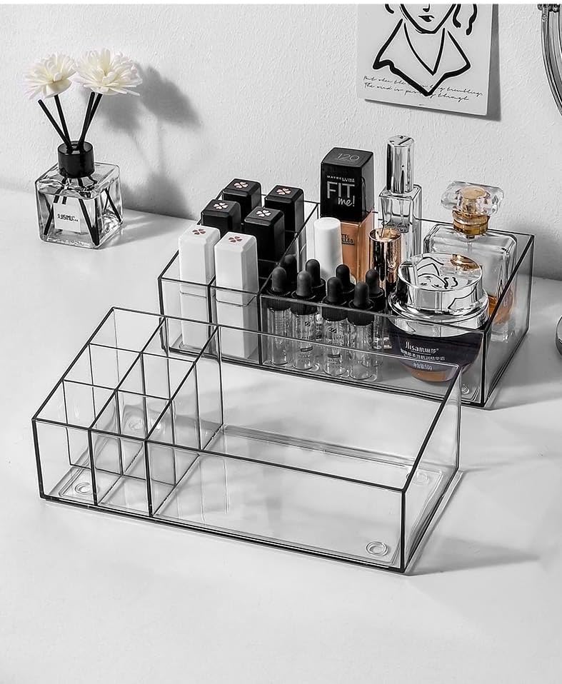 Miniatura 5 de Organizador de maquillaje acrílico transparente  Soporte compacto para lápiz labial, perfumes, sombra de ojos y cosméticos