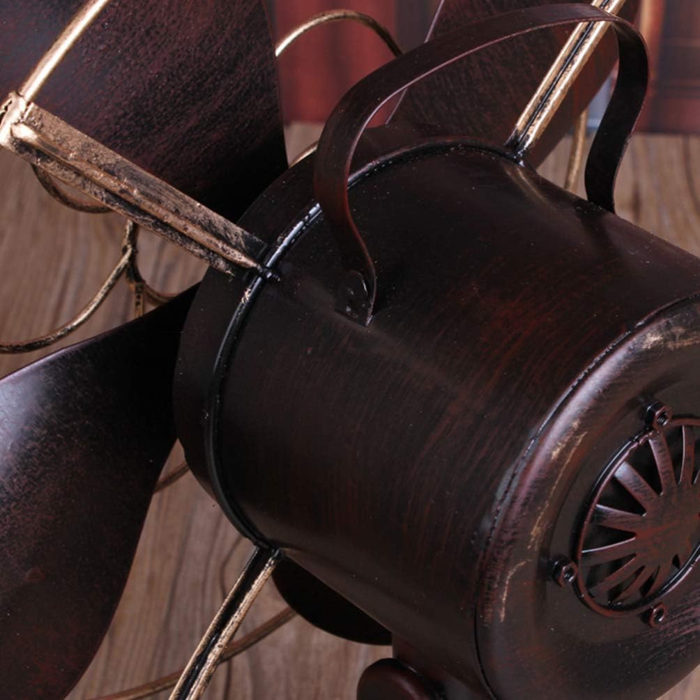 EXCEART 1pc Bedroom Iron Fan Antique Fan Work Decor Home Décor Antique Home Decor Vintage Metal Sculpture Mini Model for Table Manual Office