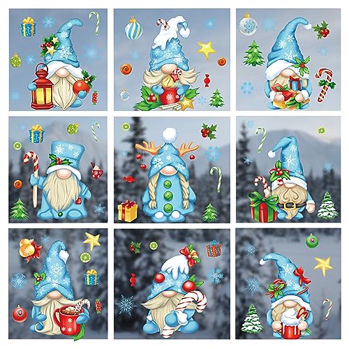 137 Weihnachts Fenstersticker Set - 9 Bögen Winter Deko Selbstklebend