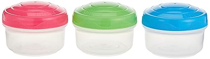 Sistema Snack Pots Mini Bites TO GO Food Storage Containers 130ml Stackable Snack Boxes with Lids BPA Free Pack of 3