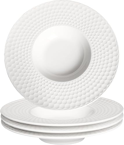 Creativity Home Tazones de sopa Plato de sopa TazĂłn de porcelana para pasta, juego de 4 platos poco profundos, cuencos con borde de 5.3 onzas, aptos Creativity Home Tazones de sopa Plato de sopa TazĂłn de porcelana para pasta, juego de 4 platos poco profundos, cuencos con borde de 5.3 onzas, aptos