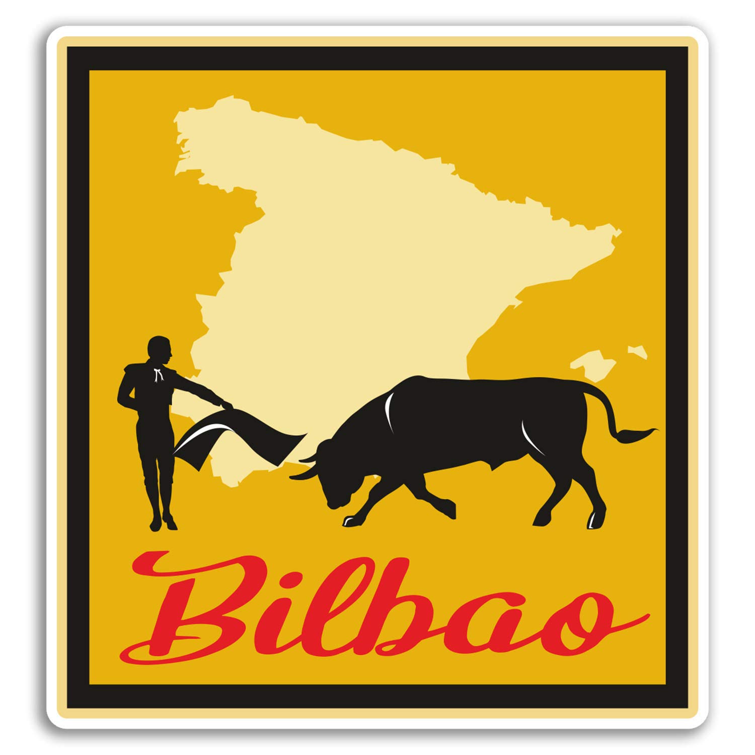 2 x 10cm Bilbao Vinyl Stickers - Spain Travel Sticker Laptop Luggage #18703 (10cm Tall)