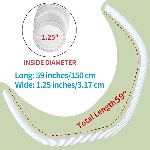 Miniatura 3 de Manguera de piscina para piscinas sobre el suelo, 1.25 pulgadas, 1.260 in de diámetro, piezas de repuesto para piscina, PE mejorado, compatible con