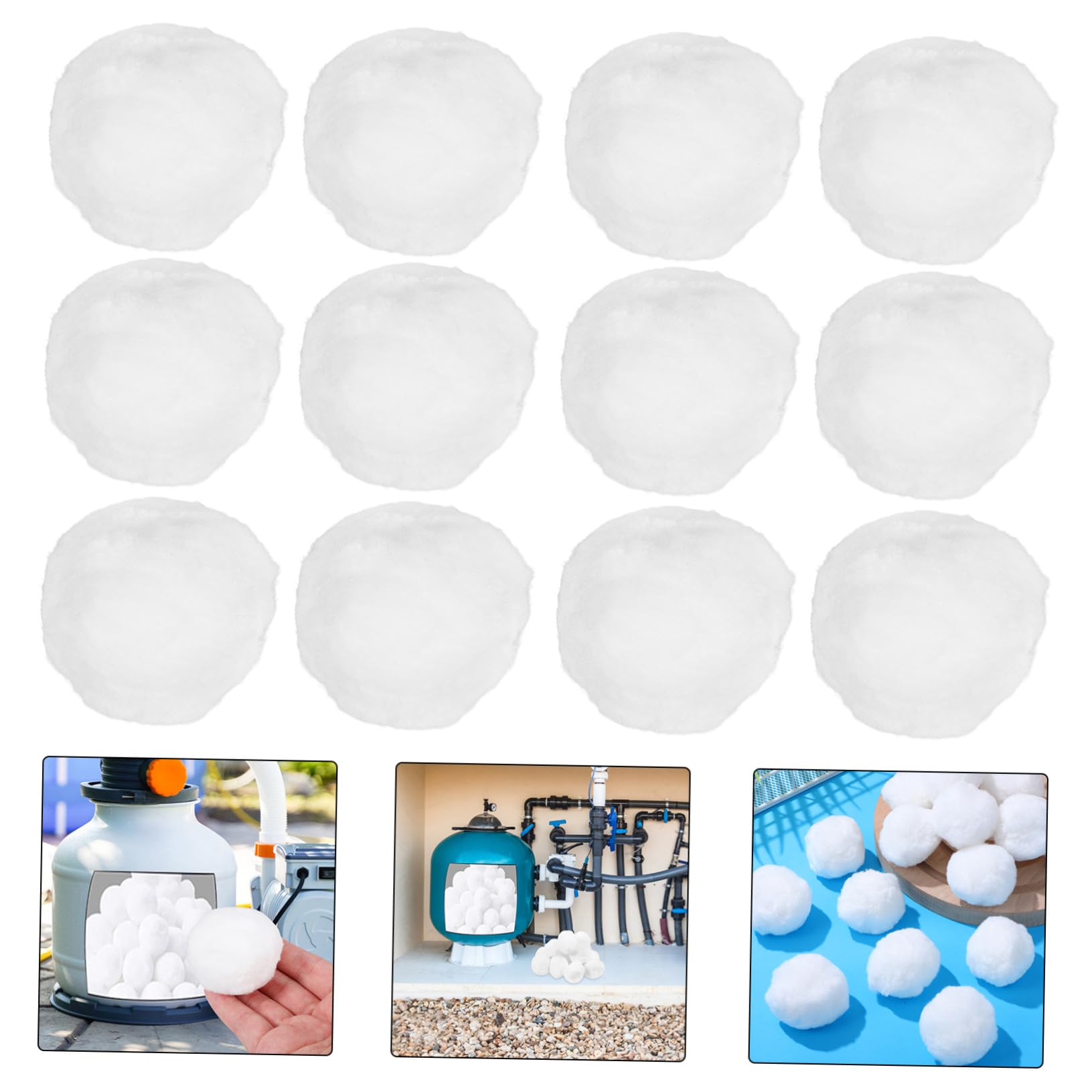 Bolas de Filtro para Piscina de Color Blanco 700g de Fibra de Poliéster