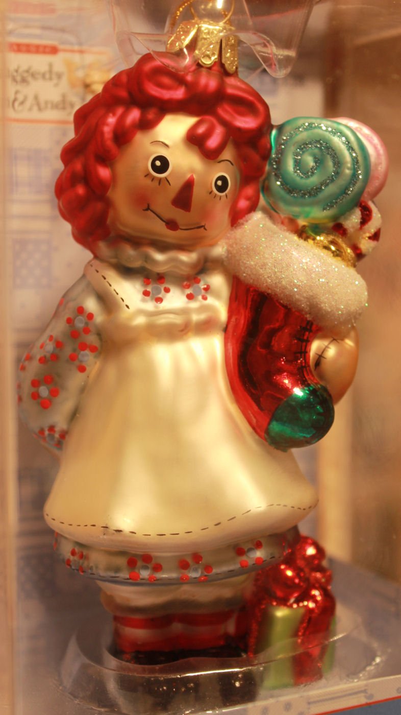 Amazon.com: Kurt Adler Glass Raggedy Ann Stocking Ornament, 5-Inch