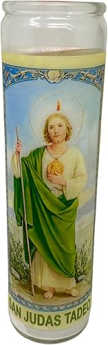 Miniatura 3 de Veladora sin esencia San Judas Tadeo, oración para el trabajo 14 oz vaso grande una pieza vela de oración, una pieza