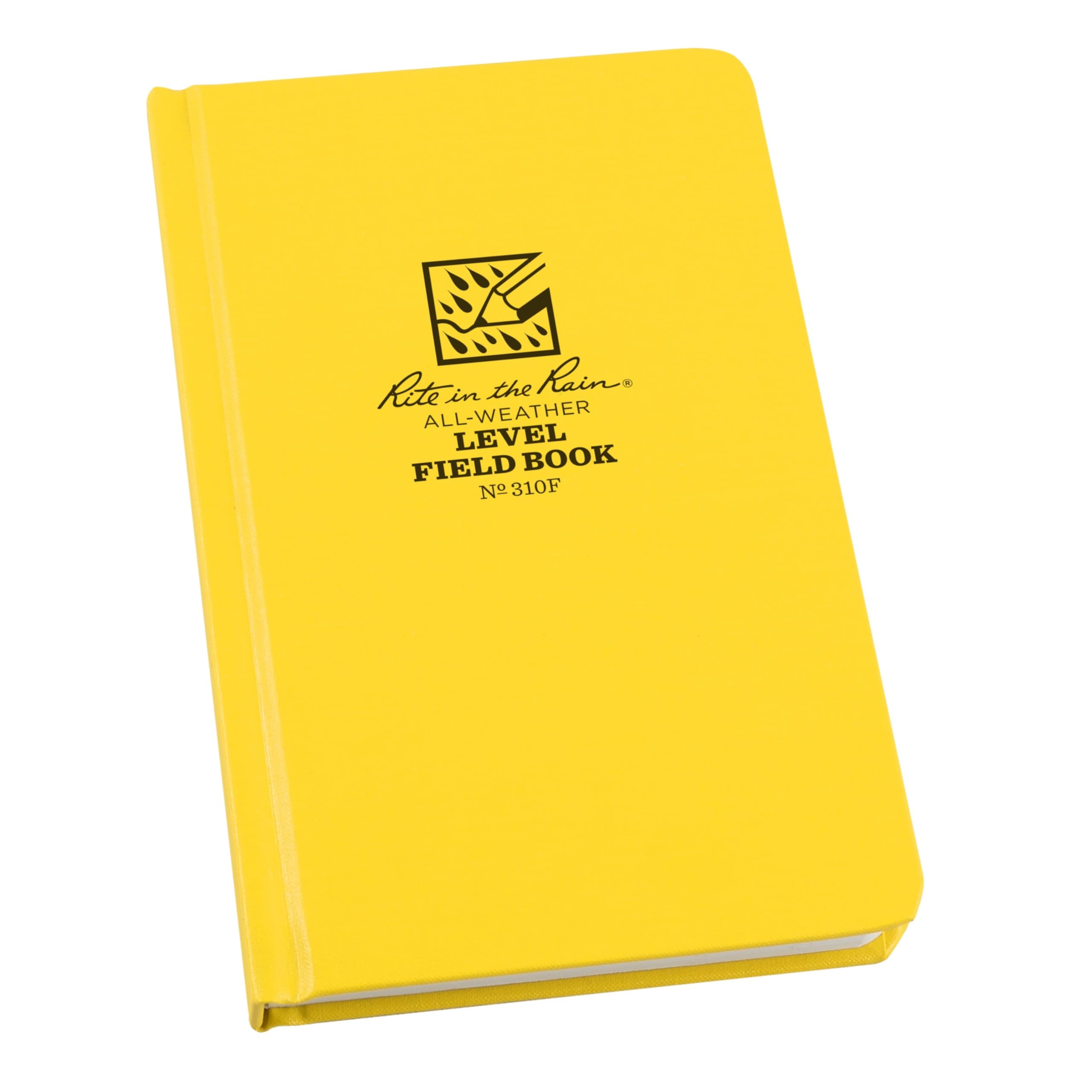 Rite in the Rain Weatherproof Hard Cover Notebook, 4.75" x 7.5", Yellow Cover, Level Pattern (No. 310F)