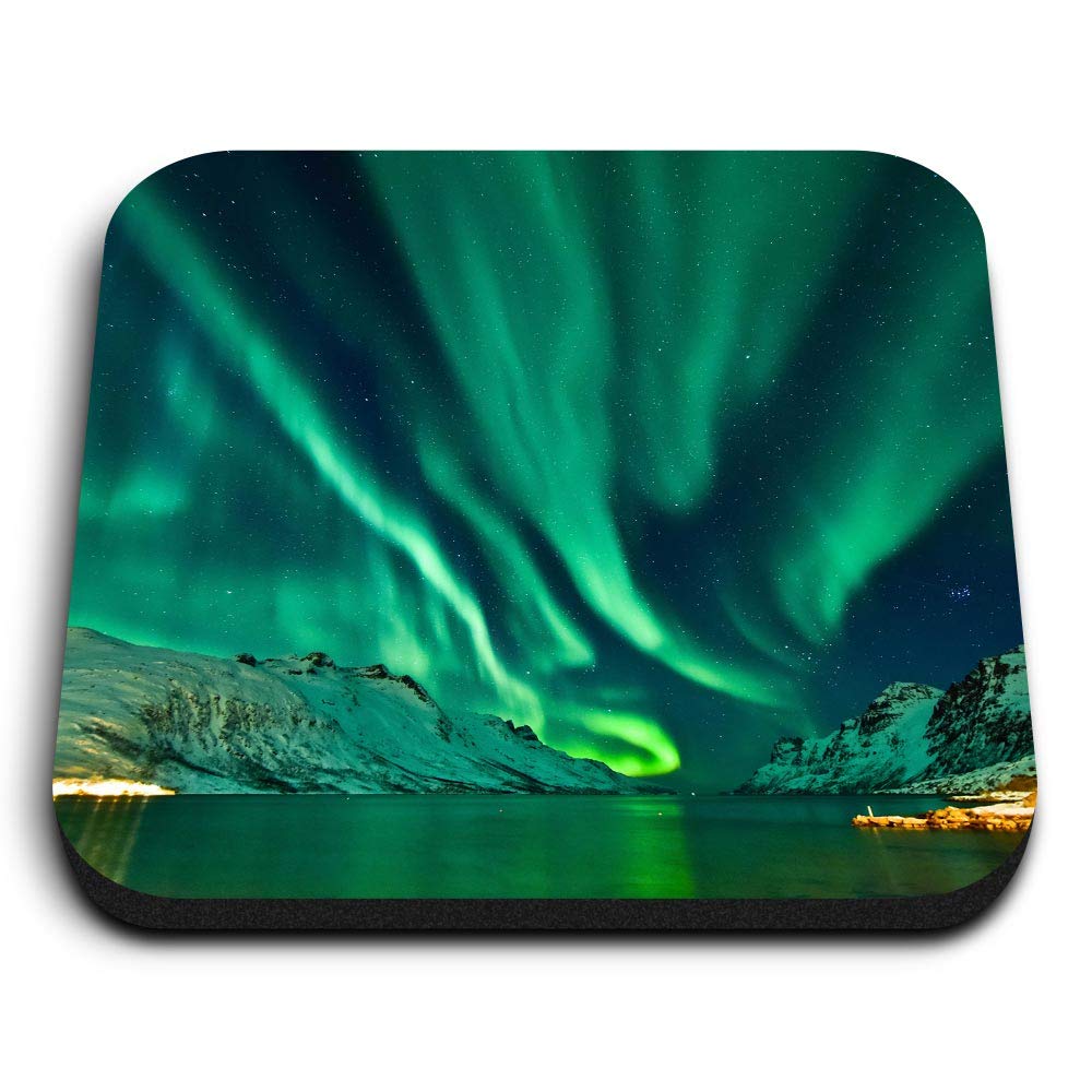 1 x Square MDF Fridge Magnet - Aurora Borealis Northern Lights 14452