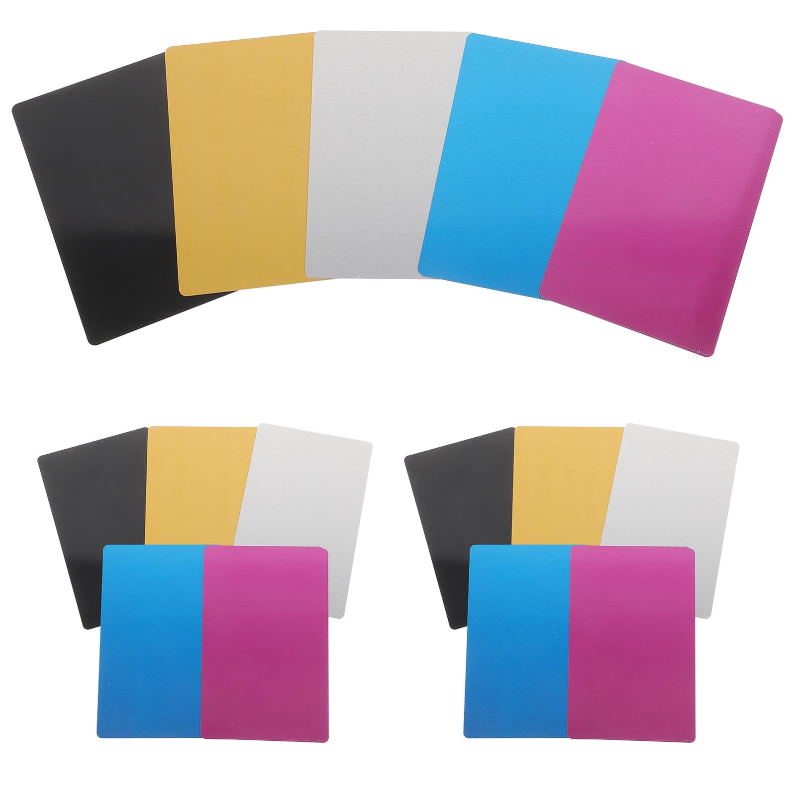 SHINEOFI 5 Juegos Tarjetas De Presentacion Tarjeta De Visita De Bricolaje Tarjetas De Visita De Metal Para Grabar Grabadas De Nombre Aluminio 25 Piezas * 5