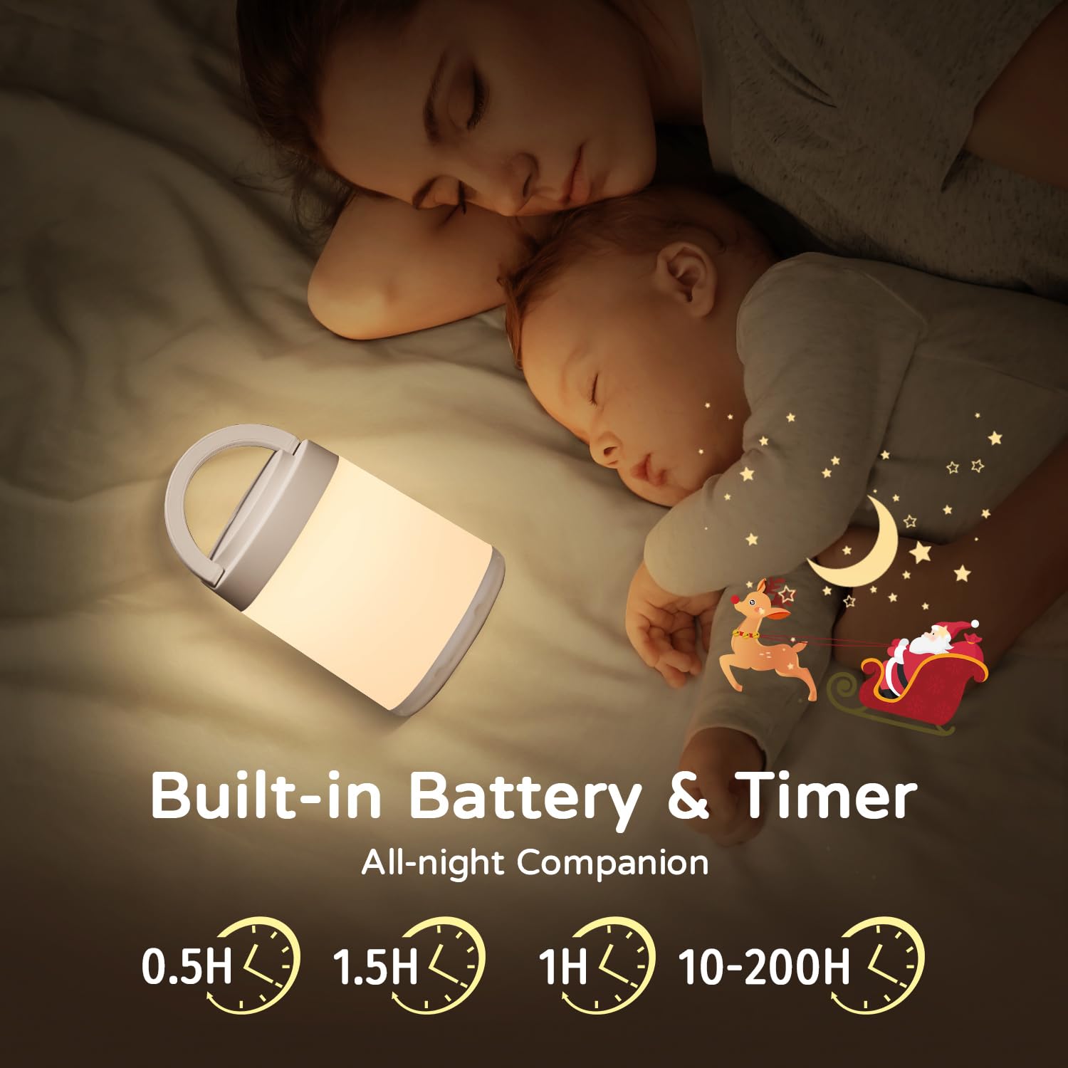 Luce Notturna Bambini Lampada da Comodino, 10 Colori Dimmerabile Lampada Led Ricaricabile, Telecomando+Timer Lampade da Comodino,Lampada Touch Lampada a Batteria Portatile Lampada Senza Fili [Regalo]