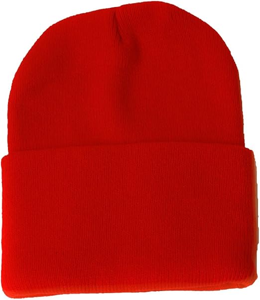 Blank Long Cuff Beanie - Red : Amazon 