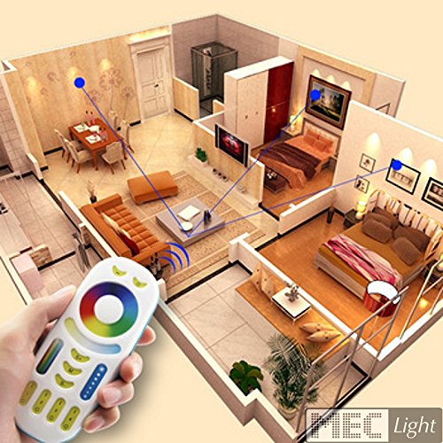 RGB+ CCT - Juego de control por radio LED con mando a distancia de 8 zonas (2,4 GHz, mando a distancia, 12-24 V)