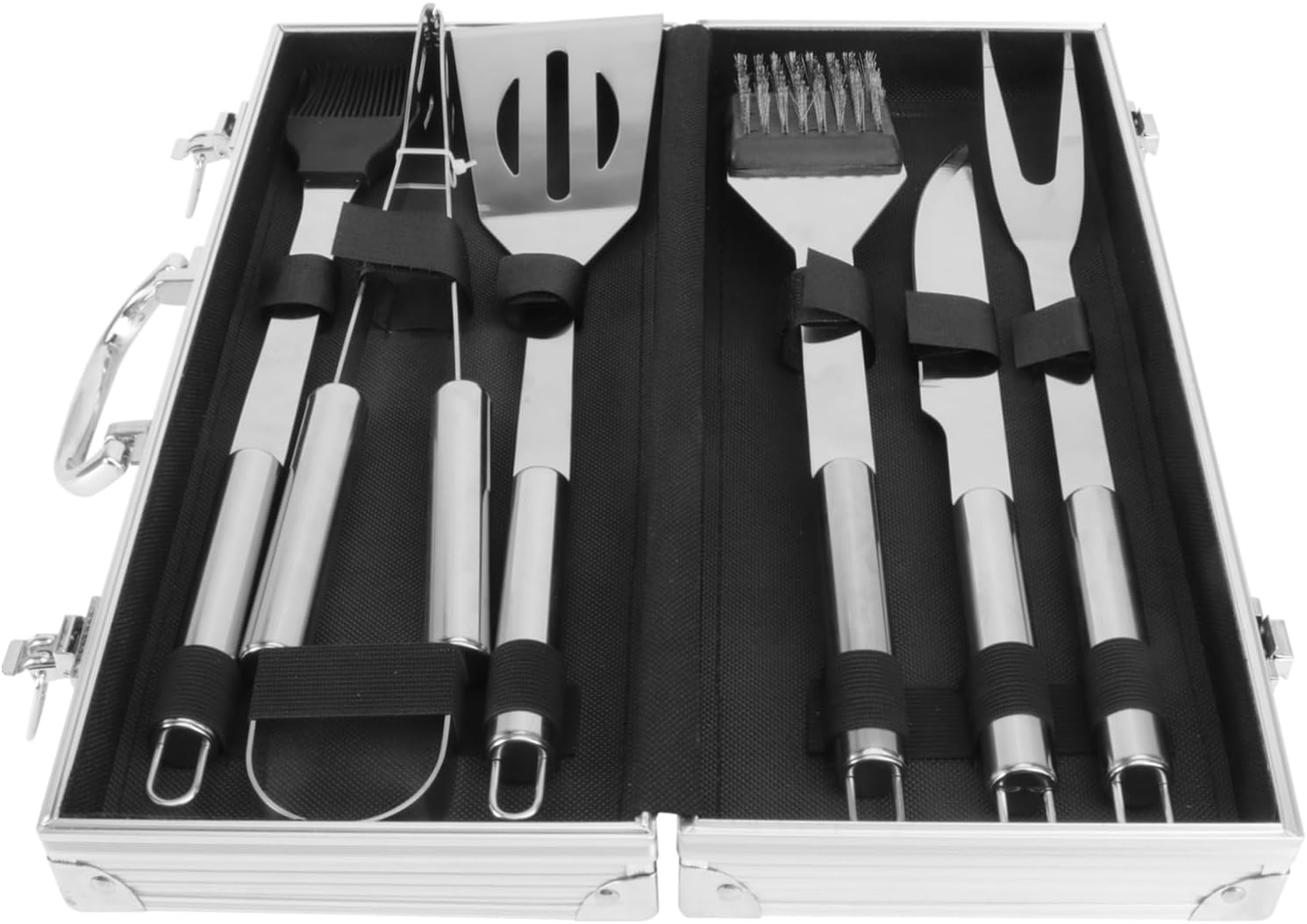 Mipcase Outdoor Portable Barbecue Grill Tool Set Aluminium Case BBQ Utensils for Camping Backyard Cookouts and Outdoor Cooking