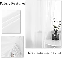 Vista 4 de Cortinas traslúcidas de 108 pulgadas para sala de estar, dormitorio, apartamento, ventana, 2 paneles con ojales, cortinas semitransparentes