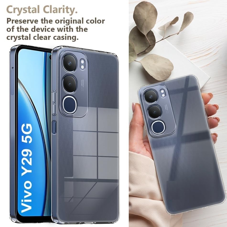 Image of COVERBLACK Flexible Rubber Case Back Cover for Compatible Model with Vivo V2420 / Vivo Y29 5G - Transparent