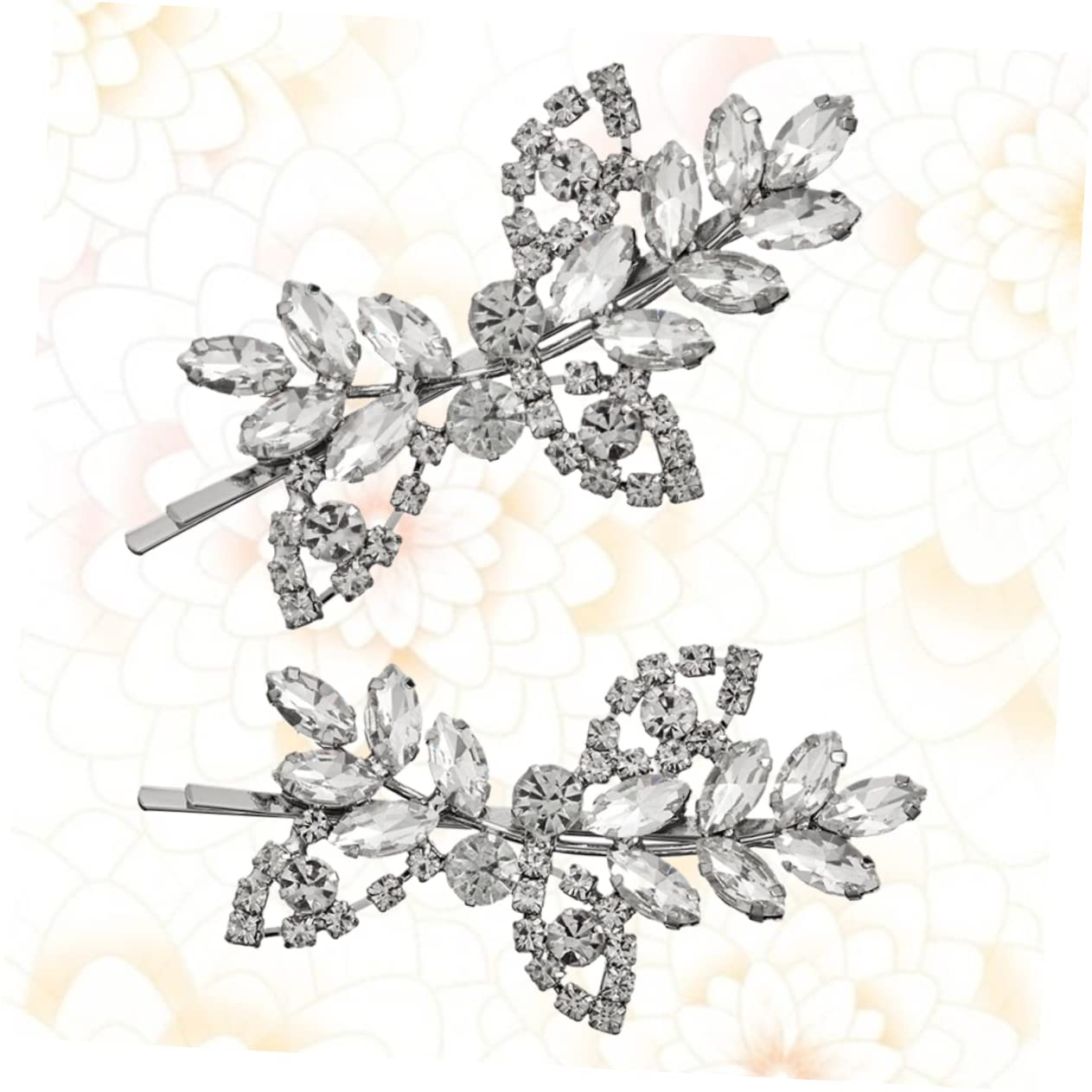 Didiseaon Juego De 3 Horquillas Con Diamantes De Imitación Para Boda Con Flores De Cristal Para Novia Decoración Para El Cabello 2 Unidades X 3