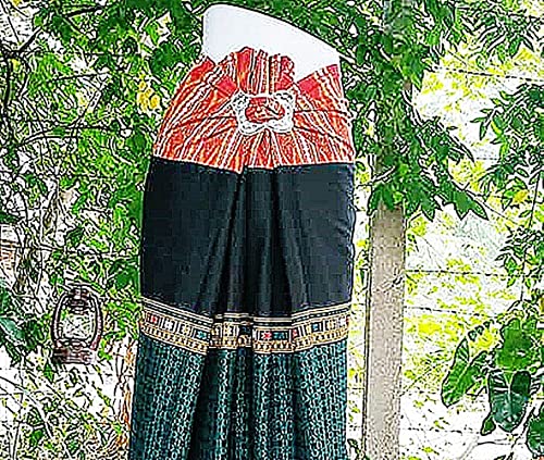 Belt Buckle Engraved Thai Clip Belt for Sarong Skirt Scarf Ties Style Thailand Costume Vintage Women Dress Accessory Gold Plate Oval 1 Piece Medium Size3