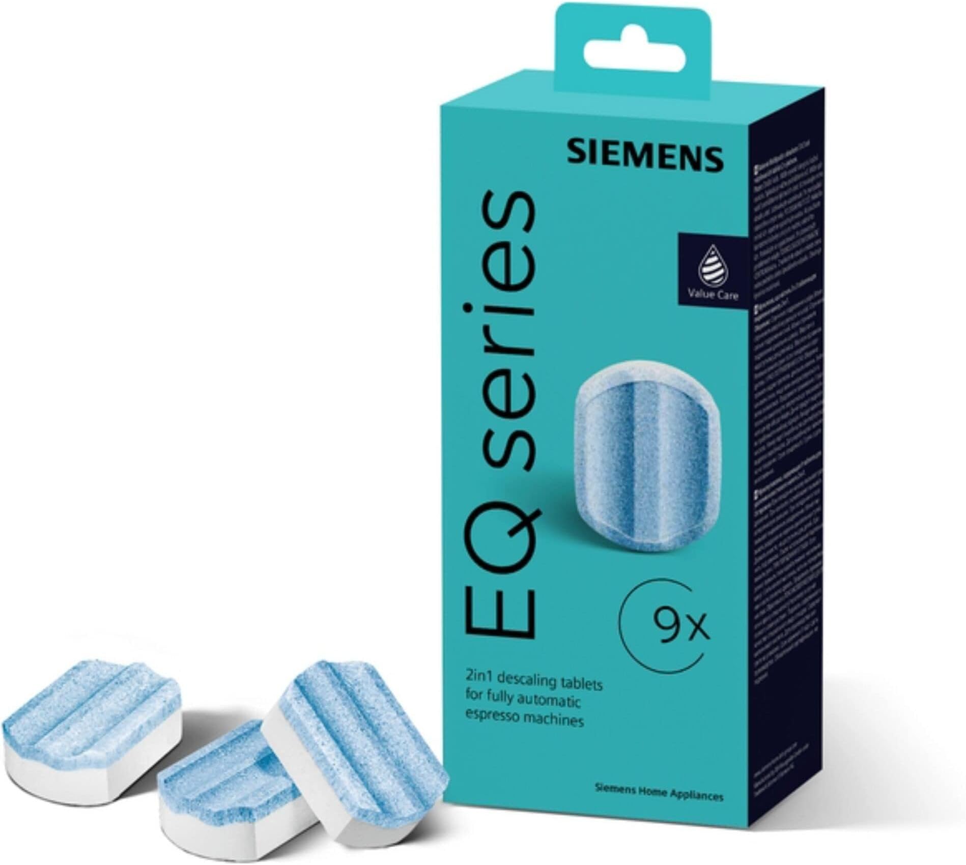 Siemens Multipack TZ80032A, 3 x 3 descaling tablets, protects against corrosion, for fully automatic coffee machines of the EQ series, white