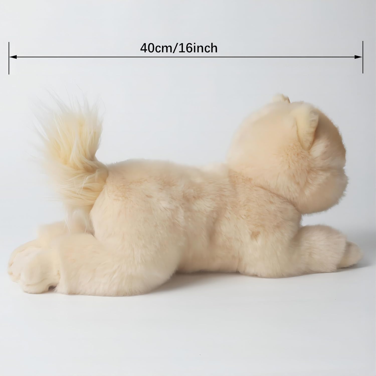 16 Inch Pomeranian Stuffed Animals- Lifelike Plush Pomeranian Dog-Handmade Soft Simulation Pet Dog-Toy Gifts for Kids Girls Boys Baby Birthday
