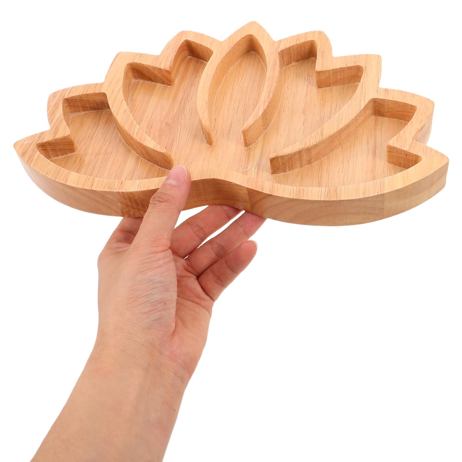 Toyvian 2 Pezzi Vassoio Decorativo in Legno a Forma di Fiore di Loto Marrone Protezione Materiale e Base Antiscivolo per Esposizione di Cristalli e Ametiste in Ingresso o Mensole