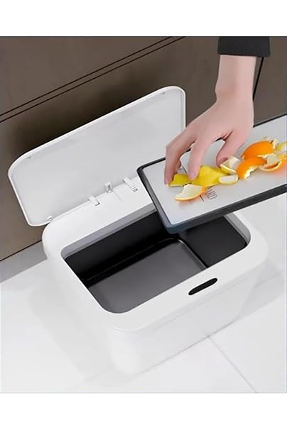 12 Litre Sensörlü Çöp Kovası, Beyaz, Ofis Mutfak Banyo