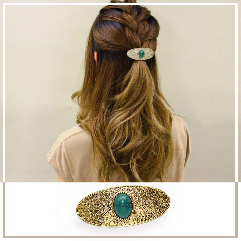 Amazon.com : 4 Packs Vintage Gem Decorative Hair Barrettes 