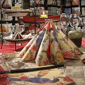 ALINK Decoupage Paper Napkins with Vintage Floral Pattern Printting Peony Birds Decorative Dinner Tea Party Shower 20 Count