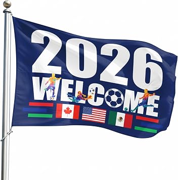 World Cup Flag 2026 American Canada Mexico Host Country Football Supporters Banner, Soccer Merchandise Decorations Accessories,Great Soccer Fans Gifts,53 Feet Yard Sign Garden Outdoor Flag