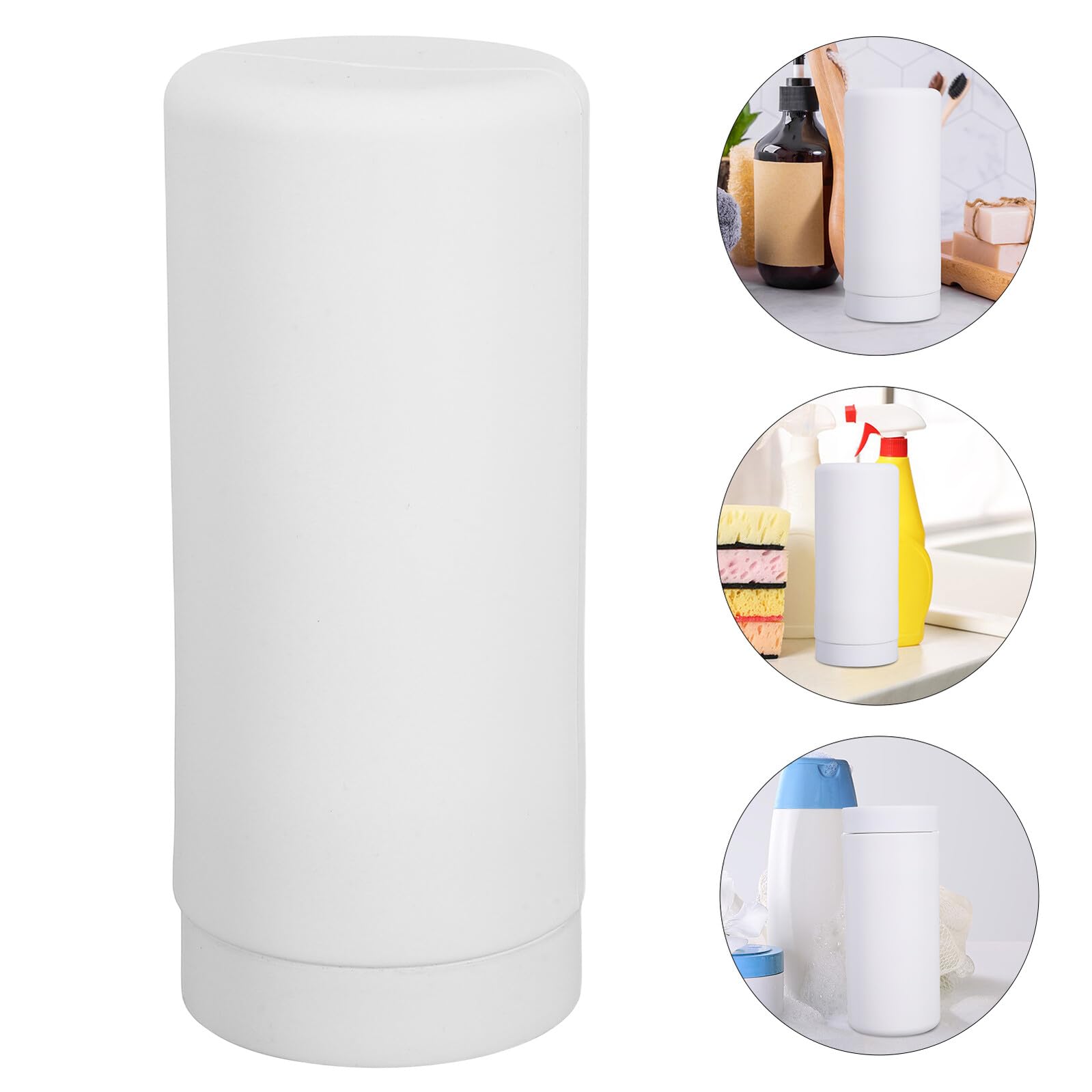 WOONEKY Dispensador de Jabón Líquido de Silicona Botella Recargable para Manos y Platos Dosificadora Portátil para Cocina y Lavabo de Baño Envase Multifuncional para Viaje y Uso