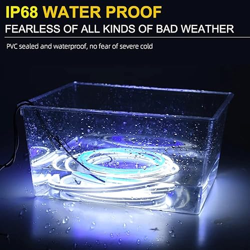 Miniatura 5 de Tira de luz diurna para capó de automóvil, impermeable, flexible, LED, decorativa, atmósfera, luz de fondo ambiental, 12 V, universal (blanco, 3.9