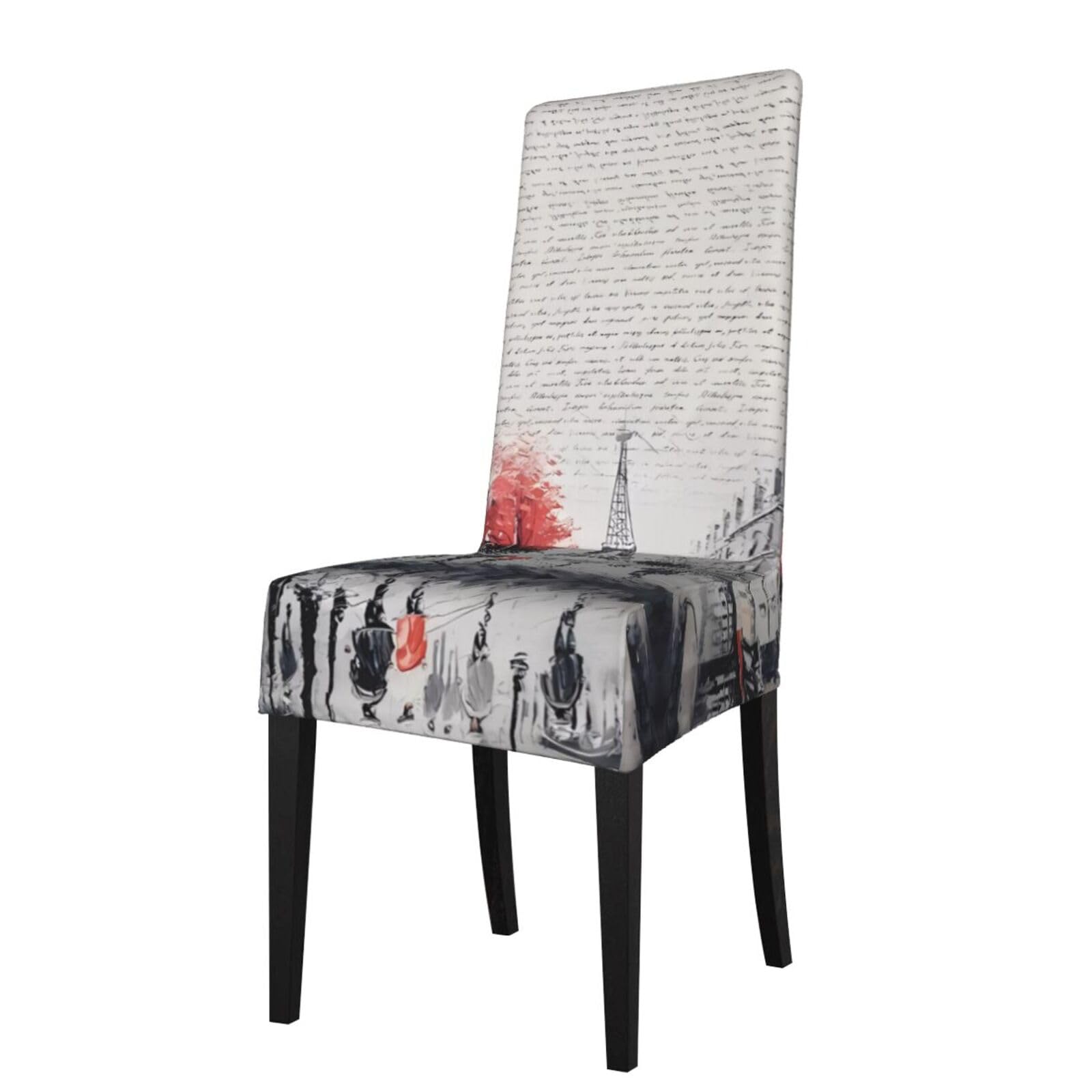 HJFCZH Paris Street Eiffel Tower Painting Prints Protection Cover for Dining Chair - Stretchable Chair Throw Covers for Dining Room, Hotel Event Party