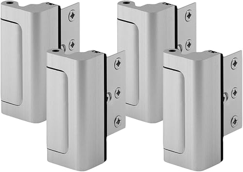 Miniatura 12 de Prime-Line U 11325 Cerradura de refuerzo de puerta – Añade alta seguridad adicional a tu hogar y evita la entrada no autorizada – Tope de 3 Cromo