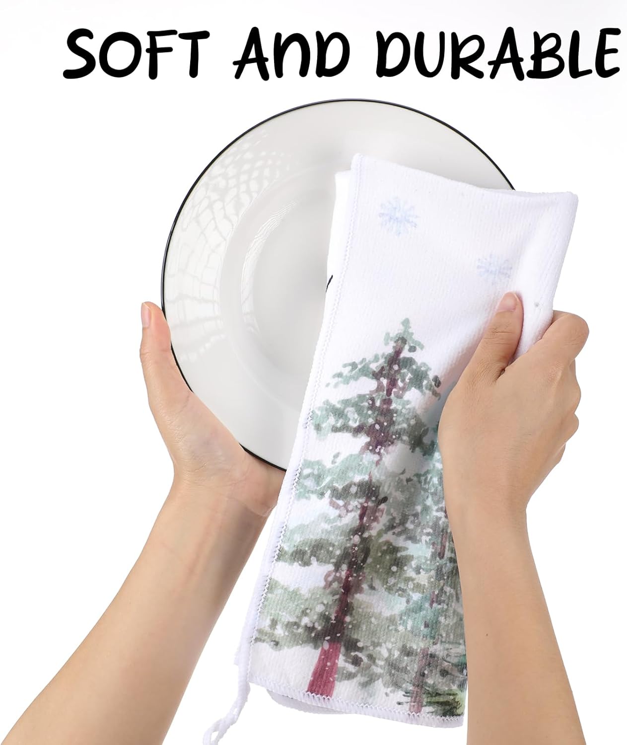 Camping Kitchen Towels Decor - Set of 6 Happy Camper Must Haves Tea Towels Absorbent Dish Hand Towel Funny Sayings Novelty Gifts Accessories for Inside Rv Campers Cooking Baking Cleaning - Image 3