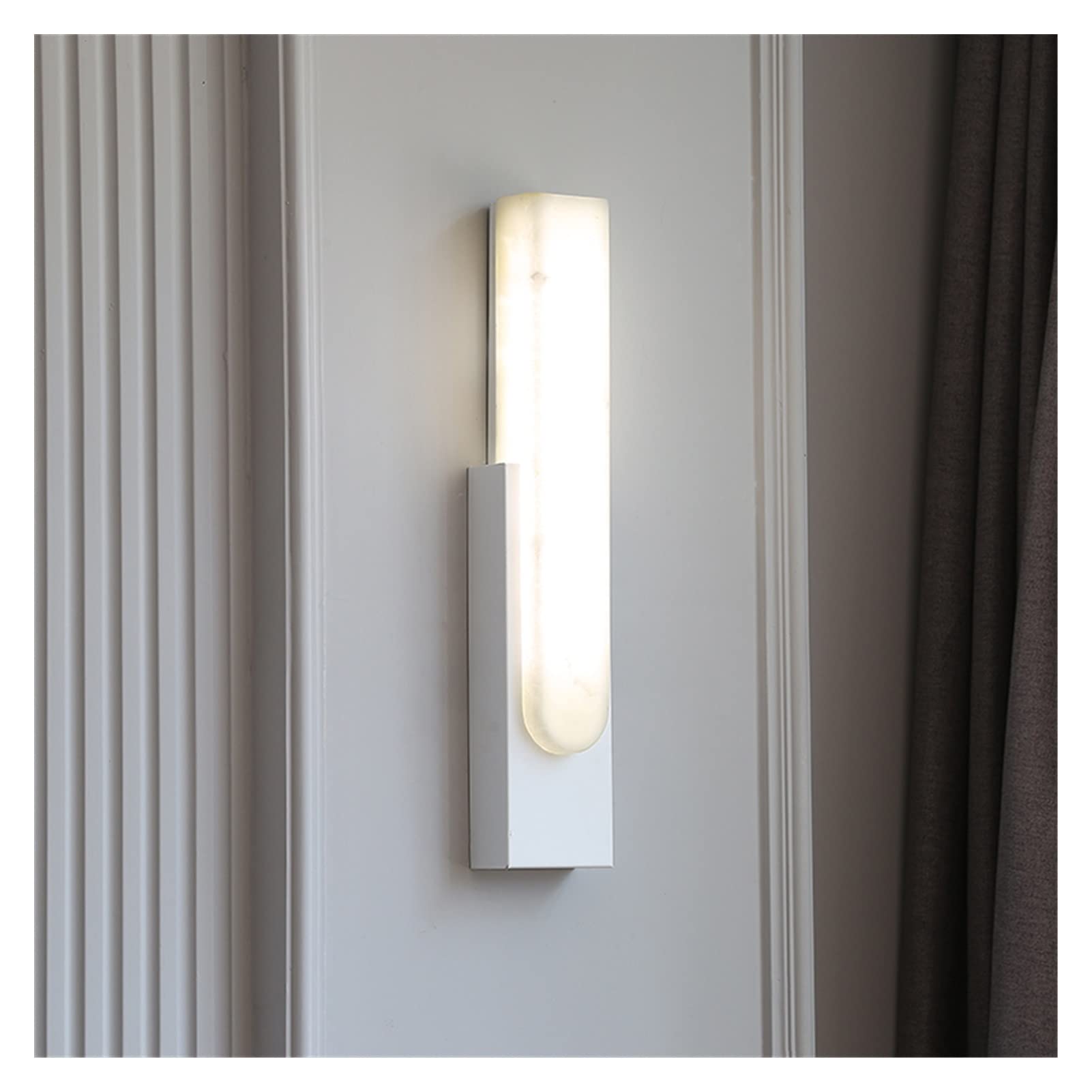 VDOQTLJT Wall lamp Chinese Style Lamp Marble Light Luxury Sconce Compatible with Bedroom Living Room Stair Dining Hall Corridor Aisle(Bianco,WarmWhite(27003500K))